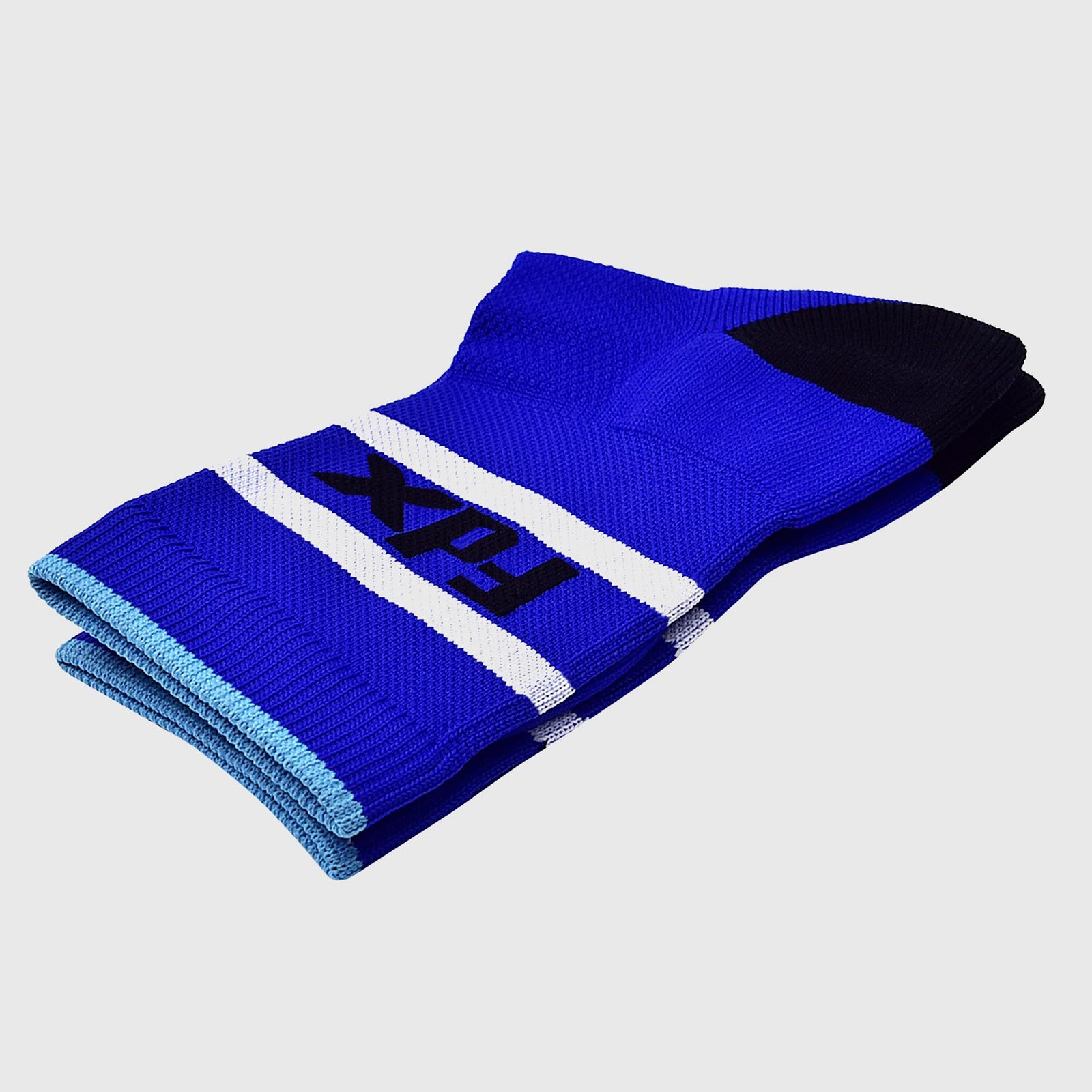 FDX Blue Compression Socks Cycling - Breathable Seamless Toe Seams Athletic Sports Socks for Running, Walking, Work, Hiking, and Flight Travel