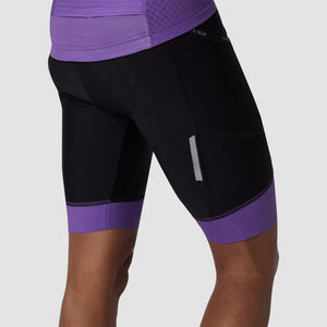 Fdx Best Women's Purple & Black Gel Padded Bib Shorts Summer Road Bike Wear Light Weight, Hi viz Reflectors & Pockets Sport & Outdoor- Essential