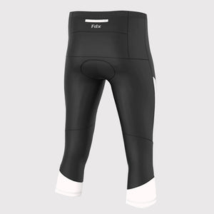 Fdx Mens Black & White Gel Padded 3/4 Cycling Shorts for Summer Best Outdoor Knickers Road Bike Short Length Pants - Gallop