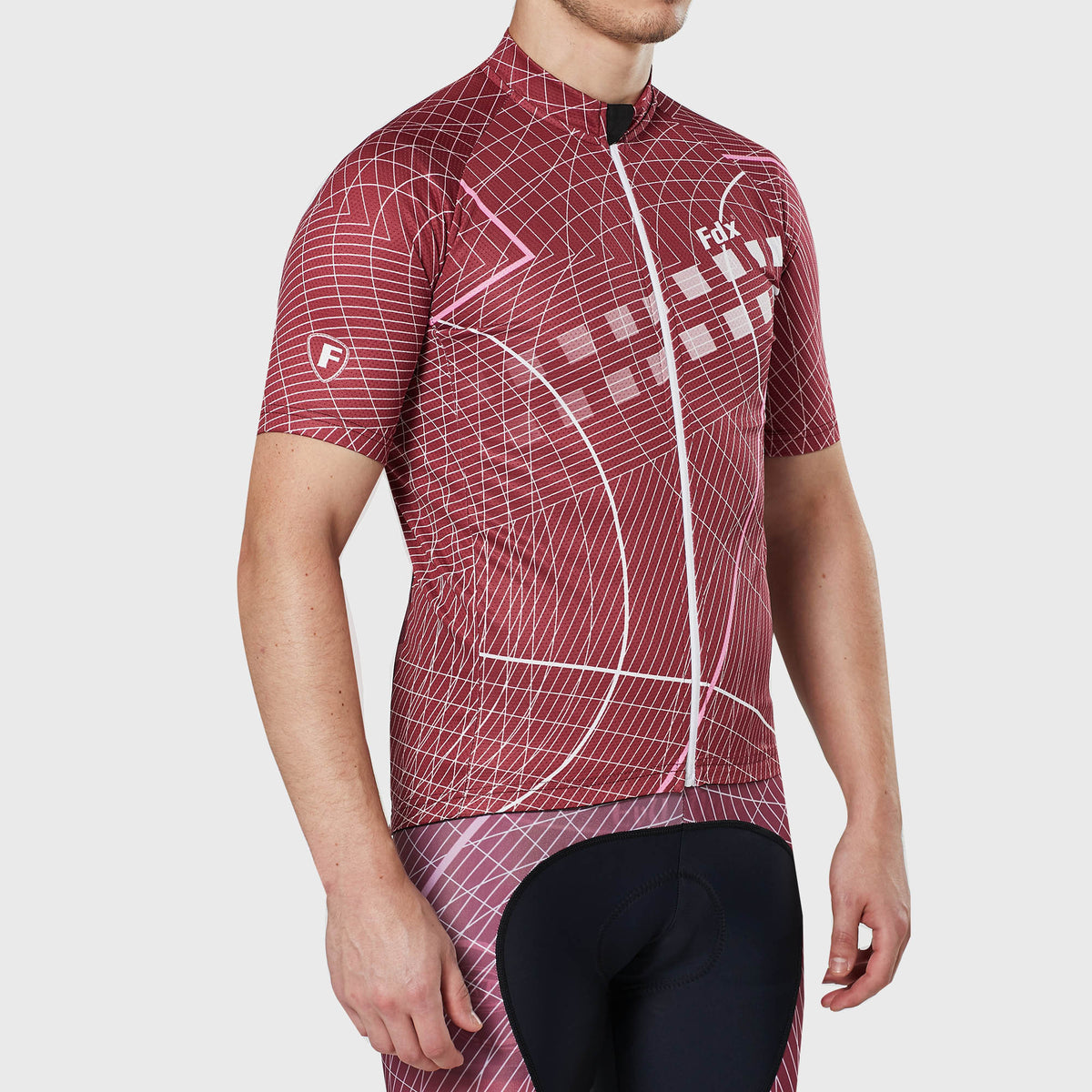 Fdx Mens Road Cycling Short Sleeve Jersey Red for Summer Best Road Bike Wear Top Light Weight, Full Zipper, Pockets & Hi-viz Reflectors - Classic II