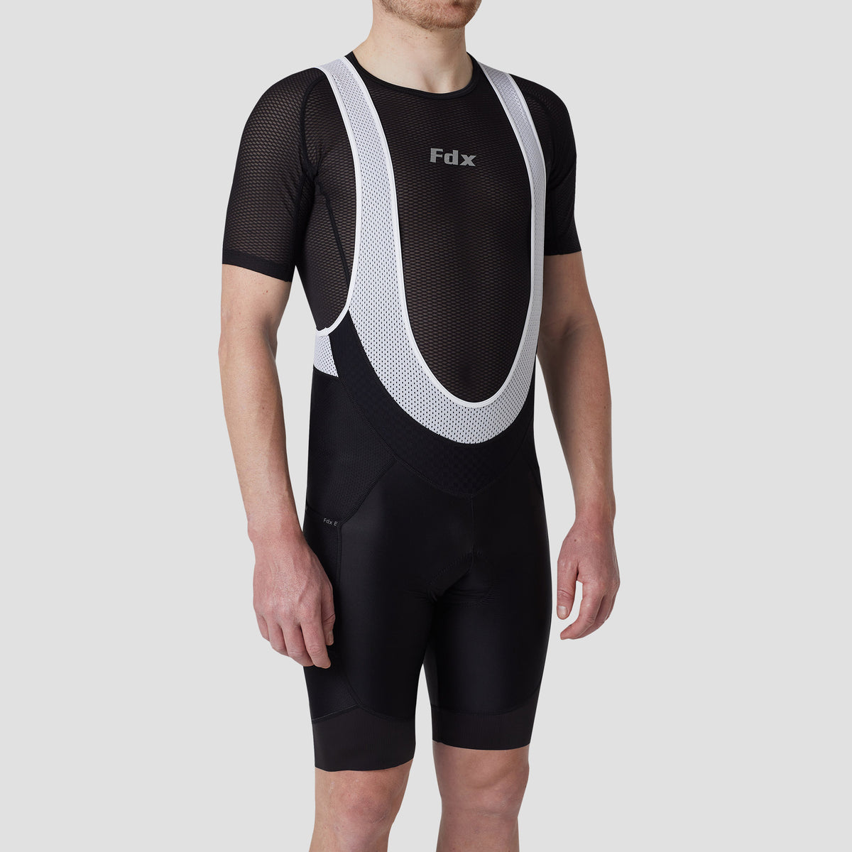 Fdx Mens Black Short Sleeve Cycling Jersey & Gel Padded Bib Shorts Best Summer Road Bike Wear Light Weight, Hi-viz Reflectors & Pockets - Essential