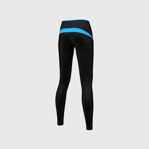 FDX Black & Blue Compression Women's Tight Leggings Elastic Waistband Breathable Stretchable Training Gym Workout Jogging Athletic & Running Pant 
