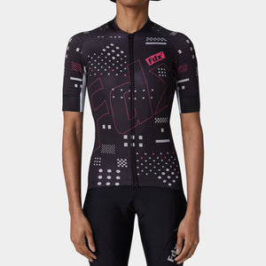 FDX Black Women Half Sleeve Hot Season Cycling Jersey Quick Dry & Breathable Skin friendly Lightweight Summer Shirt Reflective Strips Secure Pockets Sport & Outdoor - All Day