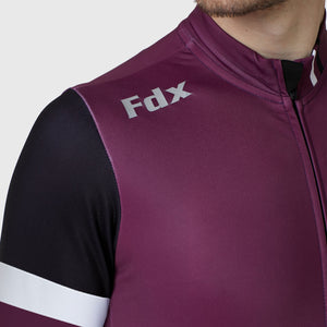Fdx Mens Purple Full Sleeve Cycling Jersey for Winter Roubaix Thermal Fleece Road Bike Wear Top Full Zipper, Pockets & Hi-viz Reflectors - Limited Edition