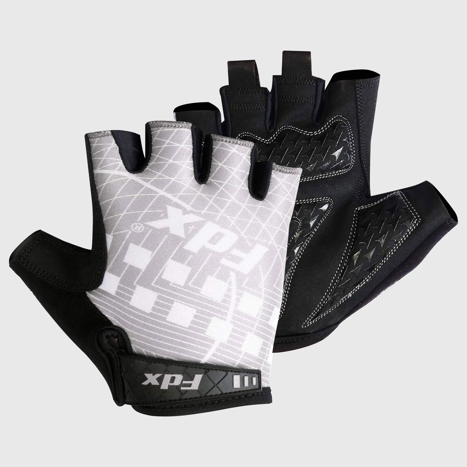 Fdx Black & Grey Short Finger Cycling Gloves for Summer MTB Road Bike fingerless, anti slip & Breathable - Classic II