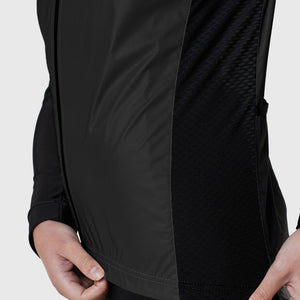 Fdx Men's Windbreaker Cycling Gilet Sleeveless Vest Black for Winter Clothing 360° Reflective, Lightweight, Windproof, Waterproof & Pockets