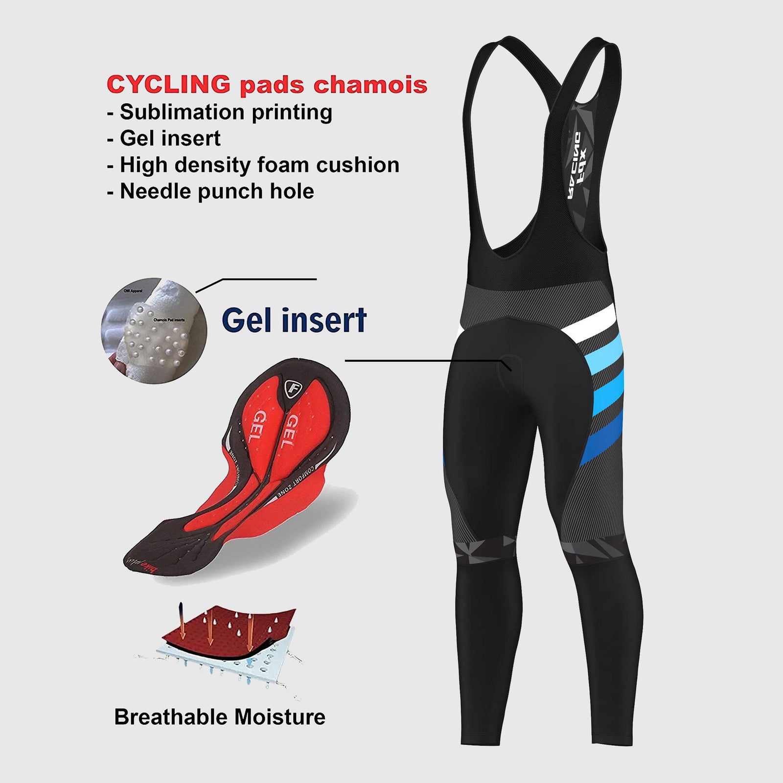 Winter Cycling Pants FDX Mens Pro Bib Tights Winter Long Pants