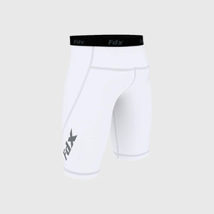 Fdx Men's White Gym Shorts Lightweight Summer Biking Shorts All Weather Quick Dry Slim Fit Compression Boxer Cycling Gear UK