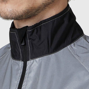 Fdx Men's Windbreaker Cycling Gilet Sleeveless Vest Black & Grey for Winter Clothing 360° Reflective, Lightweight, Windproof, Waterproof & Pockets