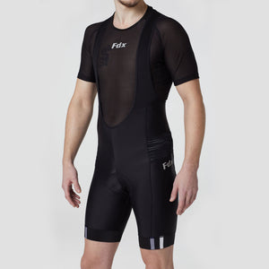 Fdx Mens Summer Thermal Chamois Gel Padded Cycling Bib Shorts Black & Grey Roubaix Thermal Fleece Reflective Warm Leggings - Velos Bike Shorts