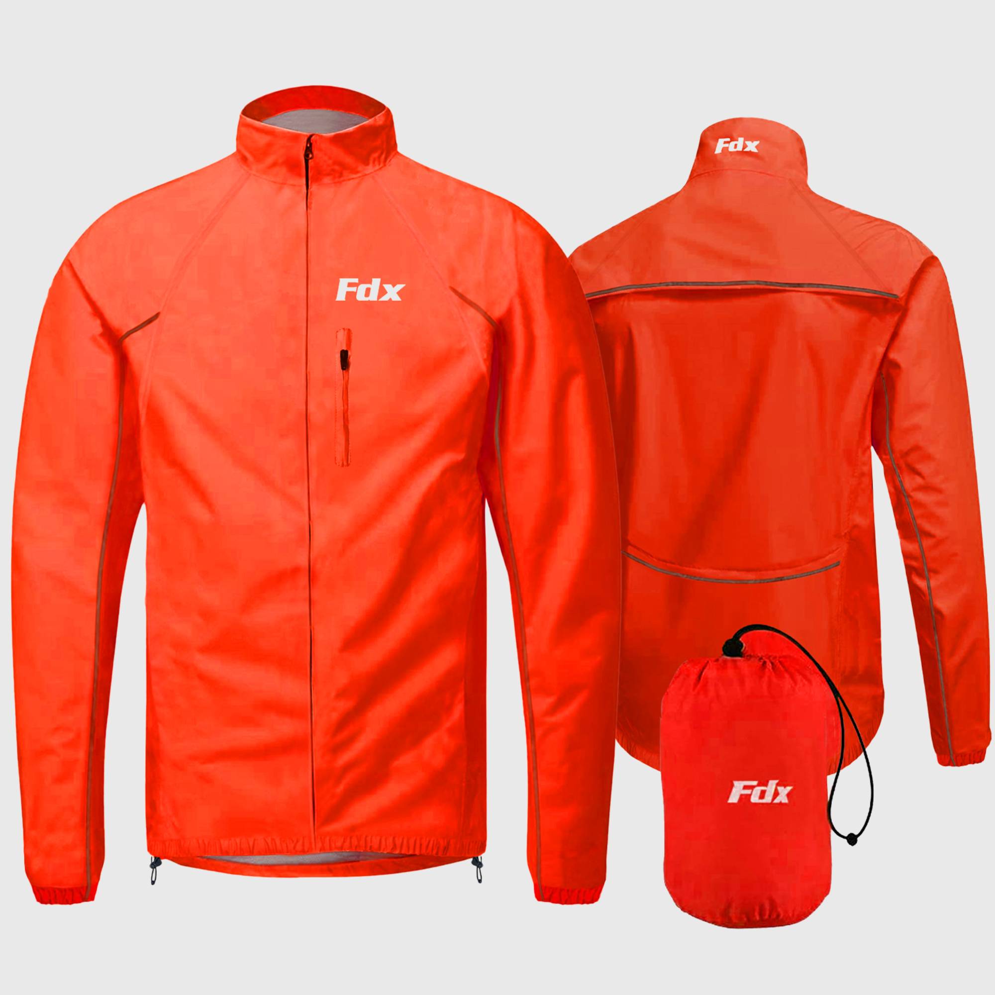 Fdx Men's Red Cycling Jacket for Winter Thermal Casual Softshell Clothing Lightweight, Shaverproof, Packable ,Windproof, Waterproof & Pockets - Defray