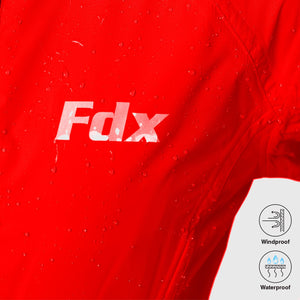 Fdx Waterproof Men's Red Cycling Jacket for Winter Thermal Casual Softshell Clothing Lightweight, Shaverproof, Packable ,Windproof, Pockets - Defray