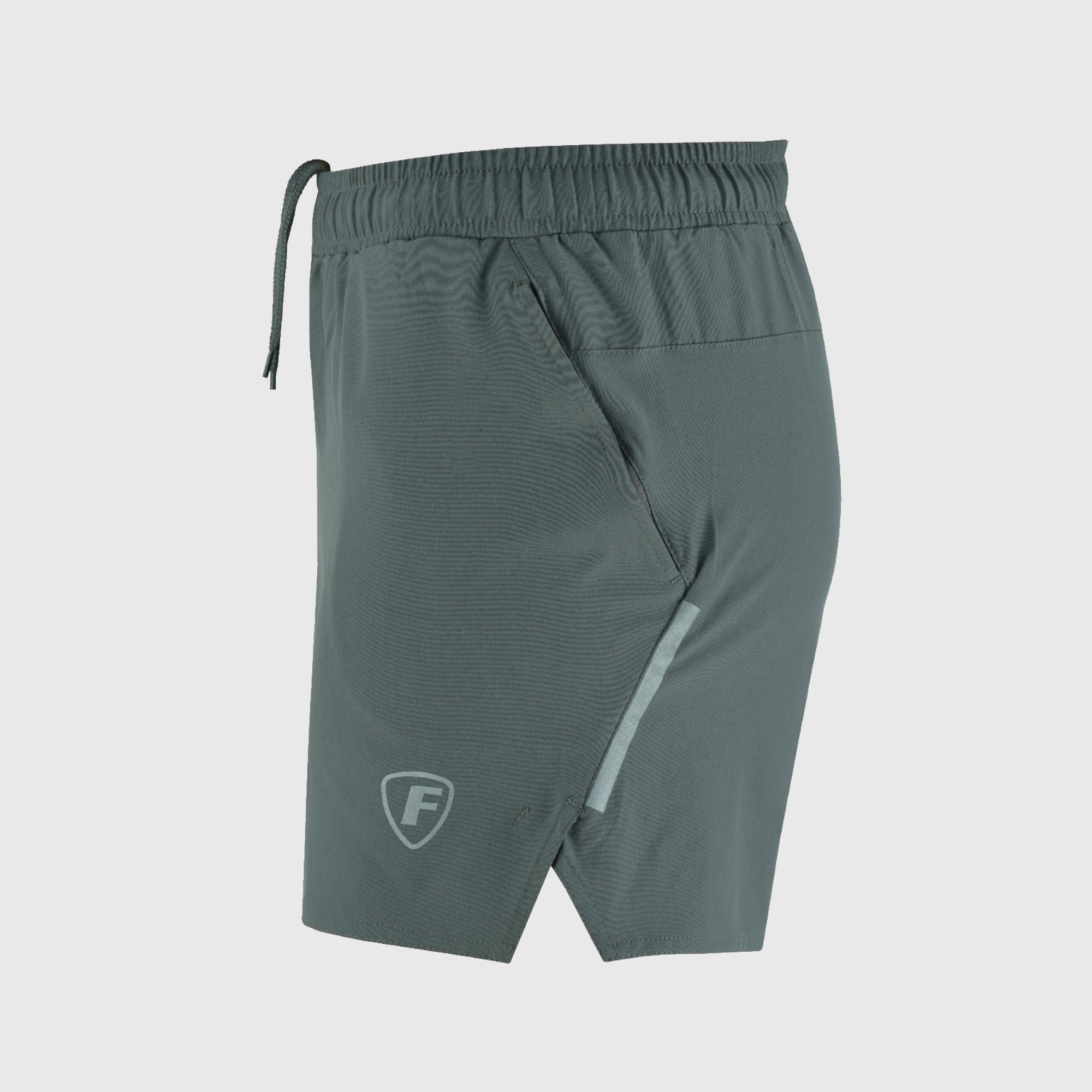 FDX Men's Gray Breathable Running Shorts Waist Belt Anti Odor Moisture Wicking & Perfect for Trekking, Tennis, squash & Gym Sports & Outdoor