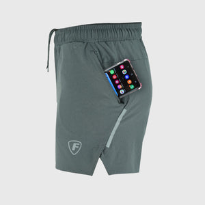 FDX Gray Best Men's Breathable Running Shorts Hi Vis Reflectors Waist Belt Anti Odor Moisture Wicking & Perfect for Trekking, Tennis, squash & Gym Sports & Outdoor