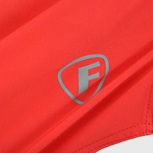 FDX Red Men's Breathable Running Shorts Waist Belt Anti Odor Moisture Wicking & Perfect for Trekking, Tennis, squash & Gym Sports & Reflective Logo Uk
