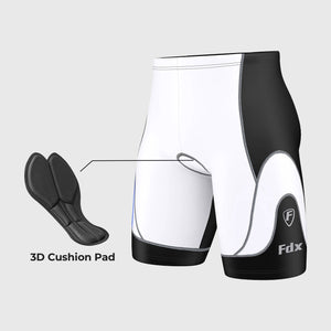 Men’s Black & White Cycling Shorts 3D Gel Padded road bike shorts - Breathable Quick Dry comfortable bike shorts, lightweight summer shorts for riding - Windrift