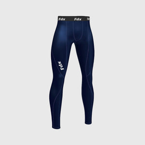 Fdx Men's Navy Blue & Blue Compression Base layer Tights Lightweight Breathable Mesh Fabric Skin Layer Tights Cycling Gear UK