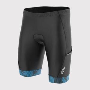 Fdx Mens Black & Blue Gel Padded Cycling Shorts for Summer Best Outdoor Knickers Road Bike Short Length Pants - All Day