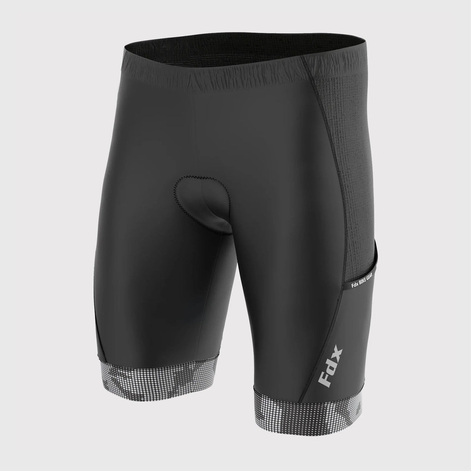 Fdx Mens Black & Grey Gel Padded Cycling Shorts for Summer Best Outdoor Knickers Road Bike Short Length Pants - All Day