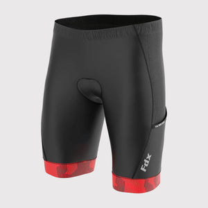 Fdx Mens Black & Red Gel Padded Cycling Shorts for Summer Best Outdoor Knickers Road Bike Short Length Pants - All Day