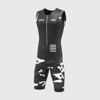 Camouflage Black Men's Padded Triathlon Suit