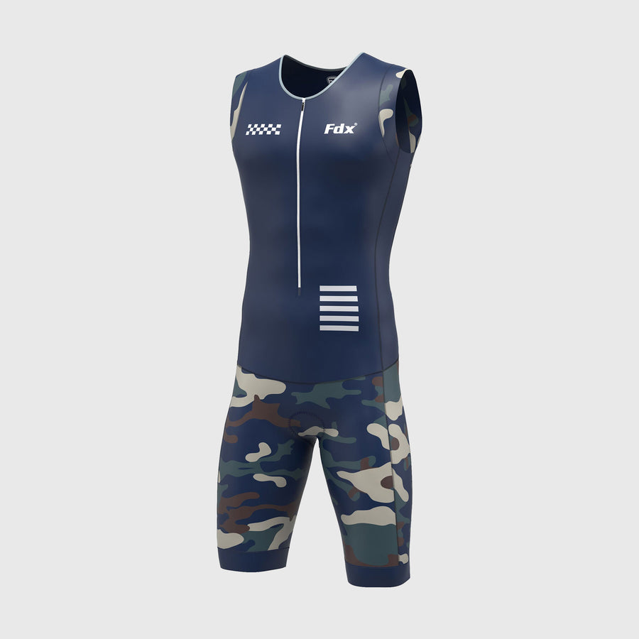 Camouflage Men's Triathlon Suit Navy Blue