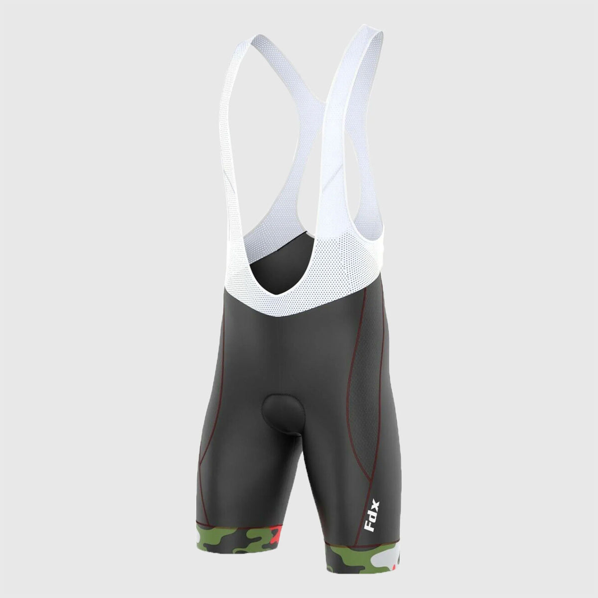 Fdx Mens Black & Green Gel Padded Cycling Bib Shorts For Summer Best Outdoor Road Bike Short Length Bib - Camouflage