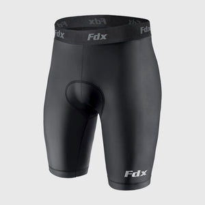 FDX Men's Black Padded Under Short Lightweight Breathable Quick Dry Fabric Electric Gripper MTB  Liner Uk