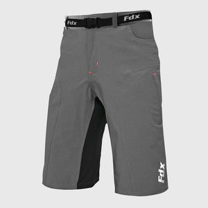 Men’s Gray MTB Shorts, Lightweight Mountain Bike Shorts with Removable Padded Liner, Breathable Quick Dry Outdoor Cycle Pants with Cargo Pockets
