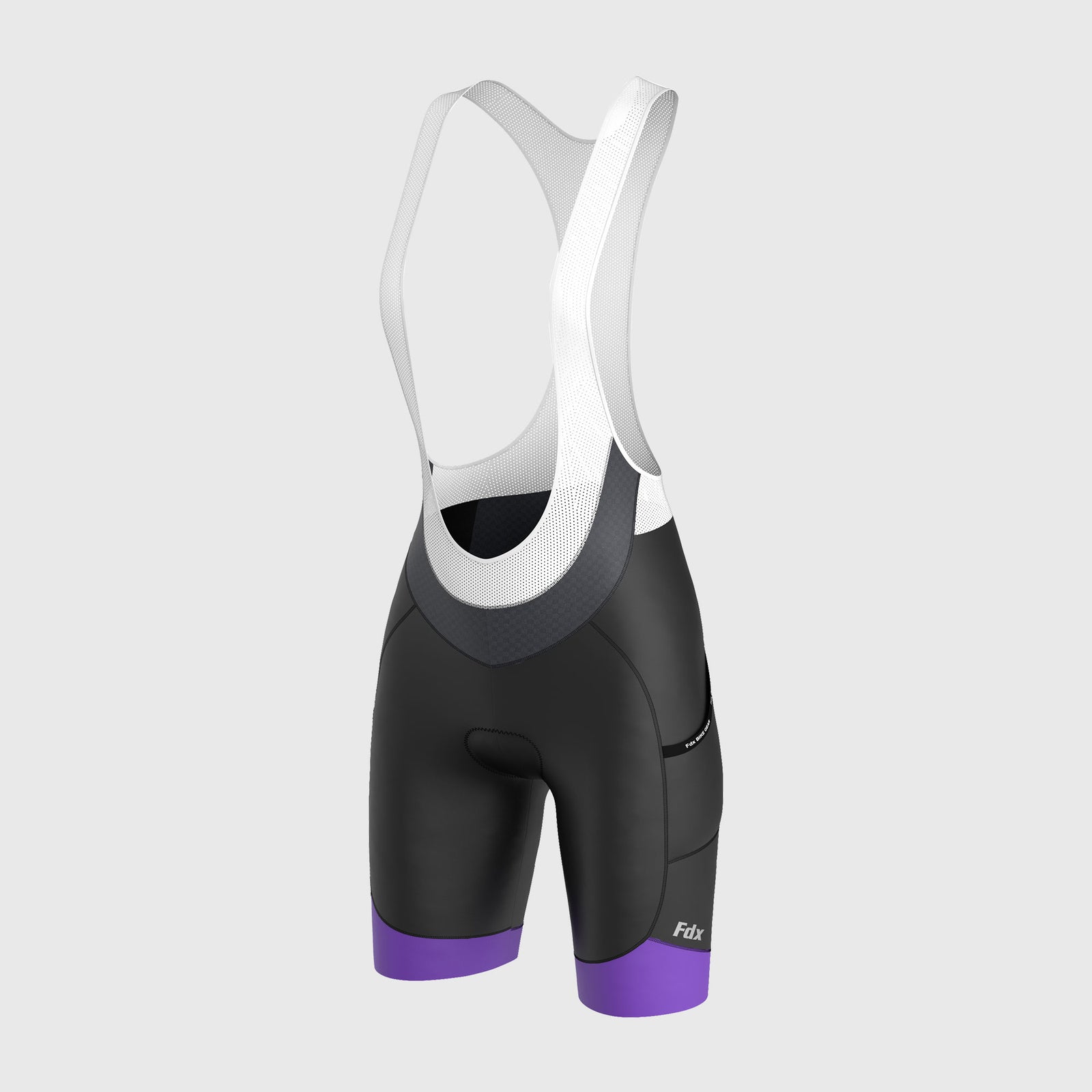 Fdx Womens Black & Purple Gel Padded Cycling Bib Shorts For Summer Best Breathable Outdoor Road Bike Short Length Bib - Essential