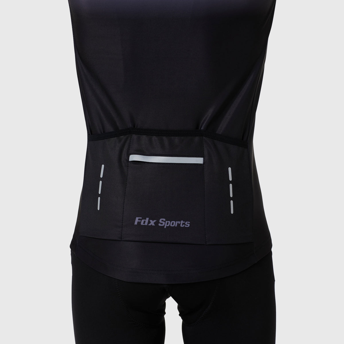 Fdx Mens Reflective Grey & Black Long Sleeve Cycling Jersey for Winter Roubaix Thermal Fleece Road Bike Wear Top Full Zipper, Pockets & Hi-viz Reflectors - Duo