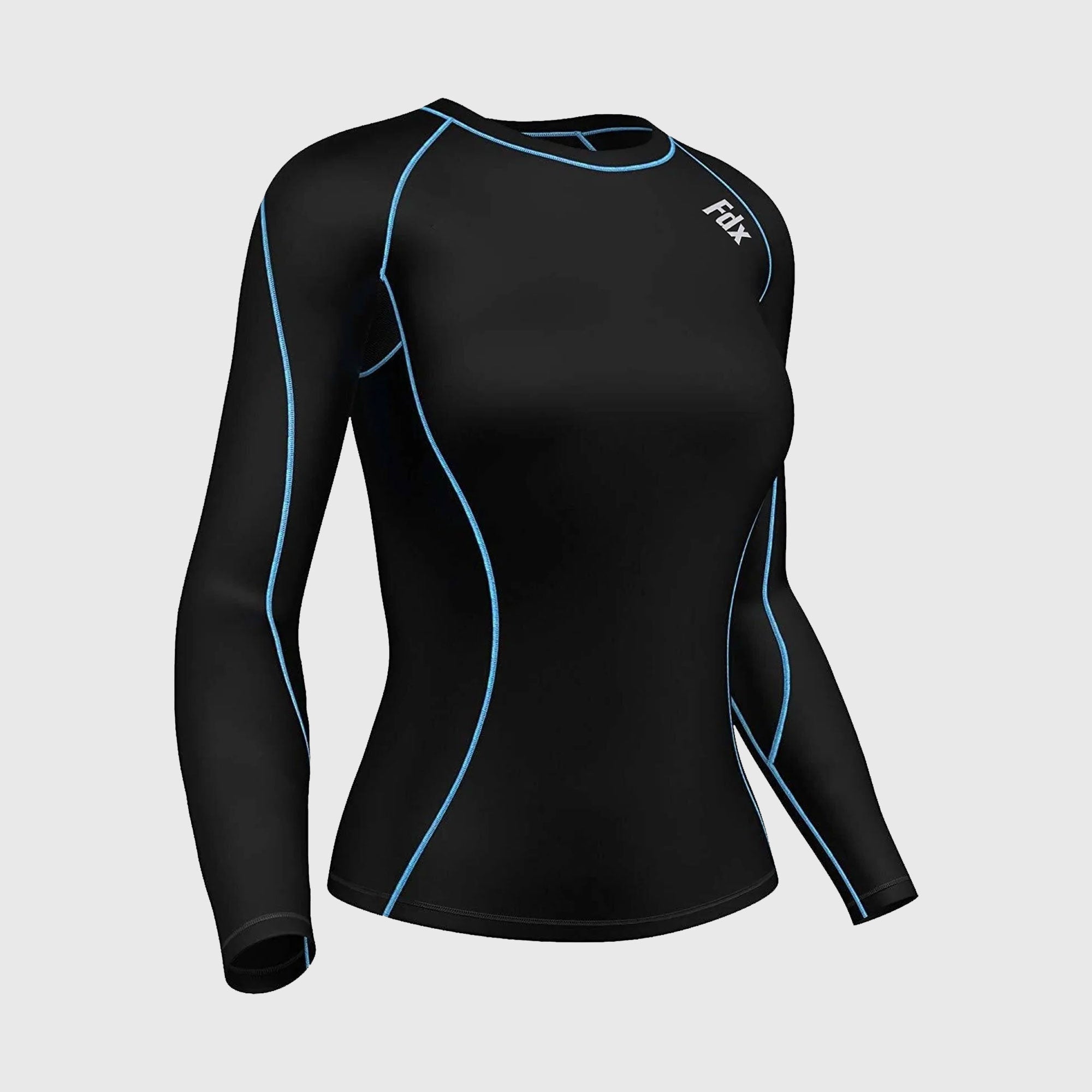 Fdx Women's Long Sleeve Color Ultralight Compression Top Running Gym Workout Wear Rash Guard Stretchable Quick Dry Breathable All Sports outdoor- Monarch
