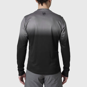 Fdx MTB Jersey Men's Black & Grey Lightweight, Breathable Fabric Hot season Mountain Bike Jersey zip pockets Cycling Gear