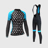 Polka Dots Women's Cycling Set Sky Blue