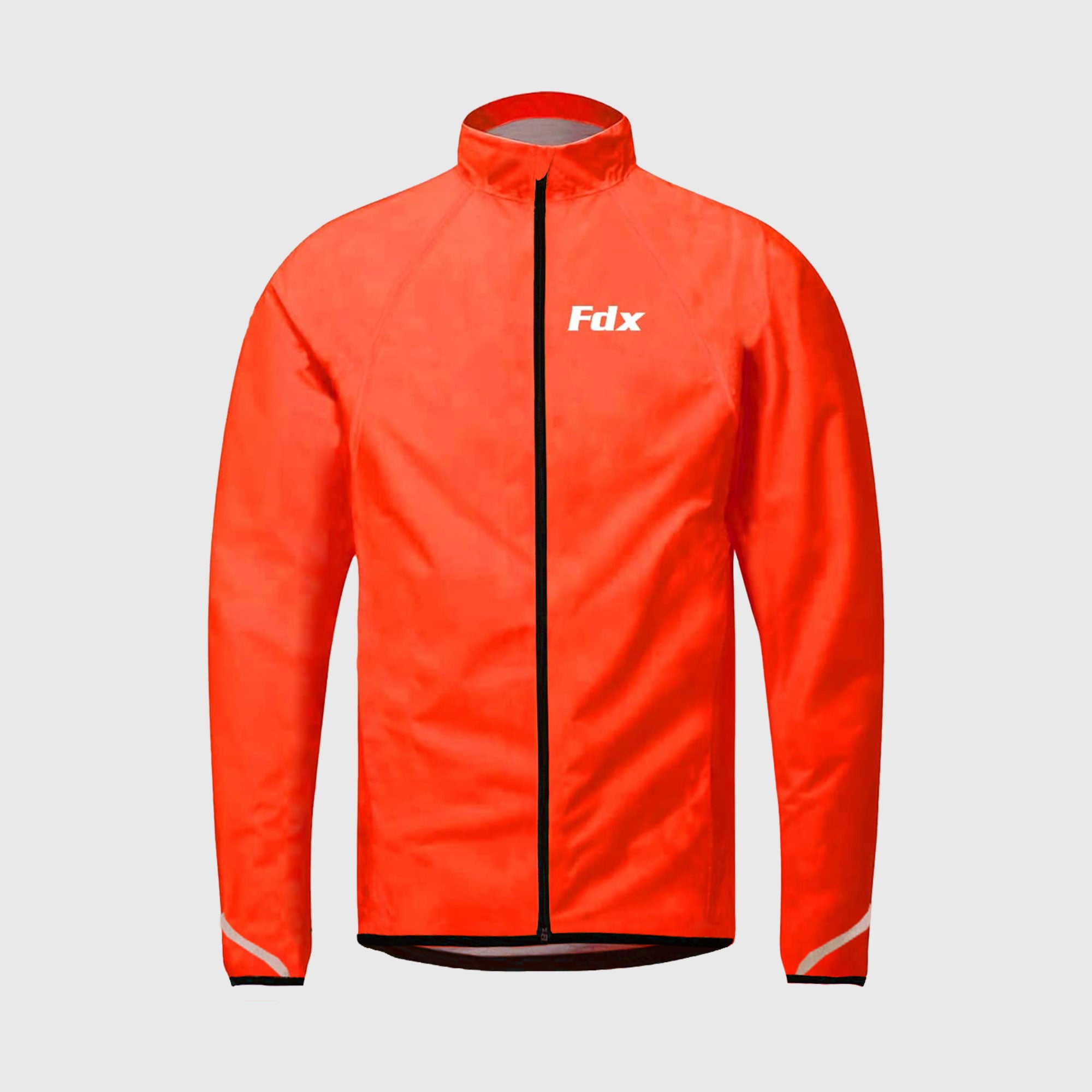 Women’s Orange cycling jacket waterproof breathable quick dry MTB rain top, lightweight packable reflective rain jacket for riding running racing