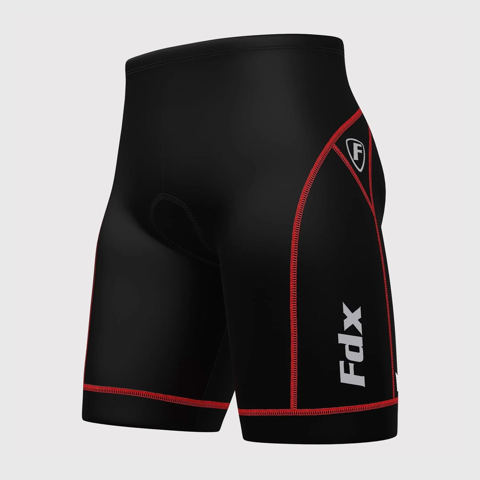 Fdx Mens Black & Red Gel Padded Cycling Shorts for Summer Best Outdoor Knickers Road Bike Short Length Pants - Ridest