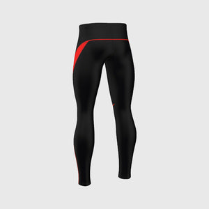 Fdx Mens Lightweight Gel Padded Cycling Tights Black & Red For Winter Roubaix Thermal Fleece Reflective Warm Leggings - Viper Bike Long Pants