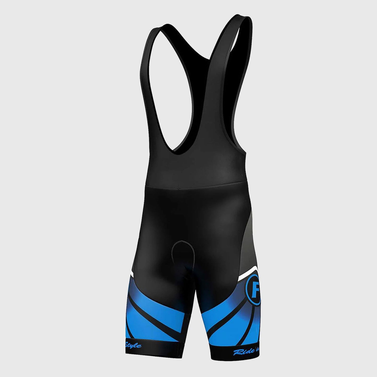 Fdx Mens Black & Blue Gel Padded Cycling Bib Shorts For Summer Best Outdoor Road Bike Short Length Bib - Signature