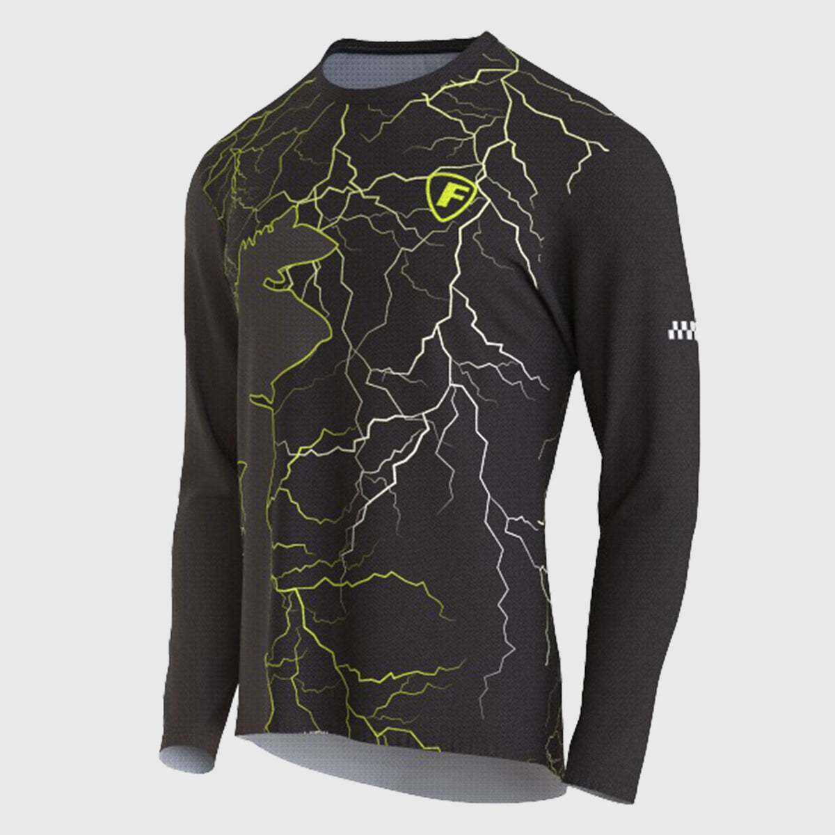 Fdx Men's MTB Jersey Black & Yellow Lightweight, Breathable Fabric Hot season Mountain Bike Jersey with Secure pockets Cycling Gear Uk