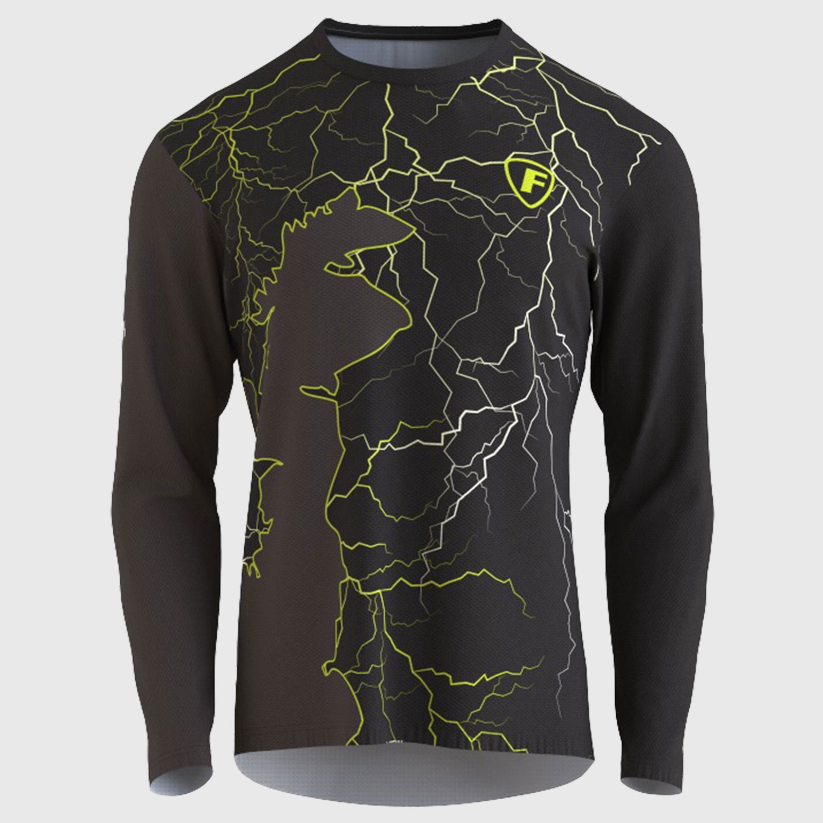 Fdx MTB Jersey Men's Black & yellow Lightweight, Breathable Fabric Hot season Mountain Bike Jersey zip pockets Cycling Gear