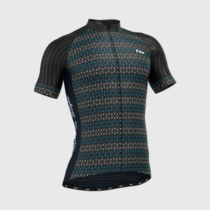 Fdx Mens Black Short Sleeve Cycling Jersey for Summer Best Road Bike Wear Top Light Weight, Full Zipper, Pockets & Hi-viz Reflectors - Vega