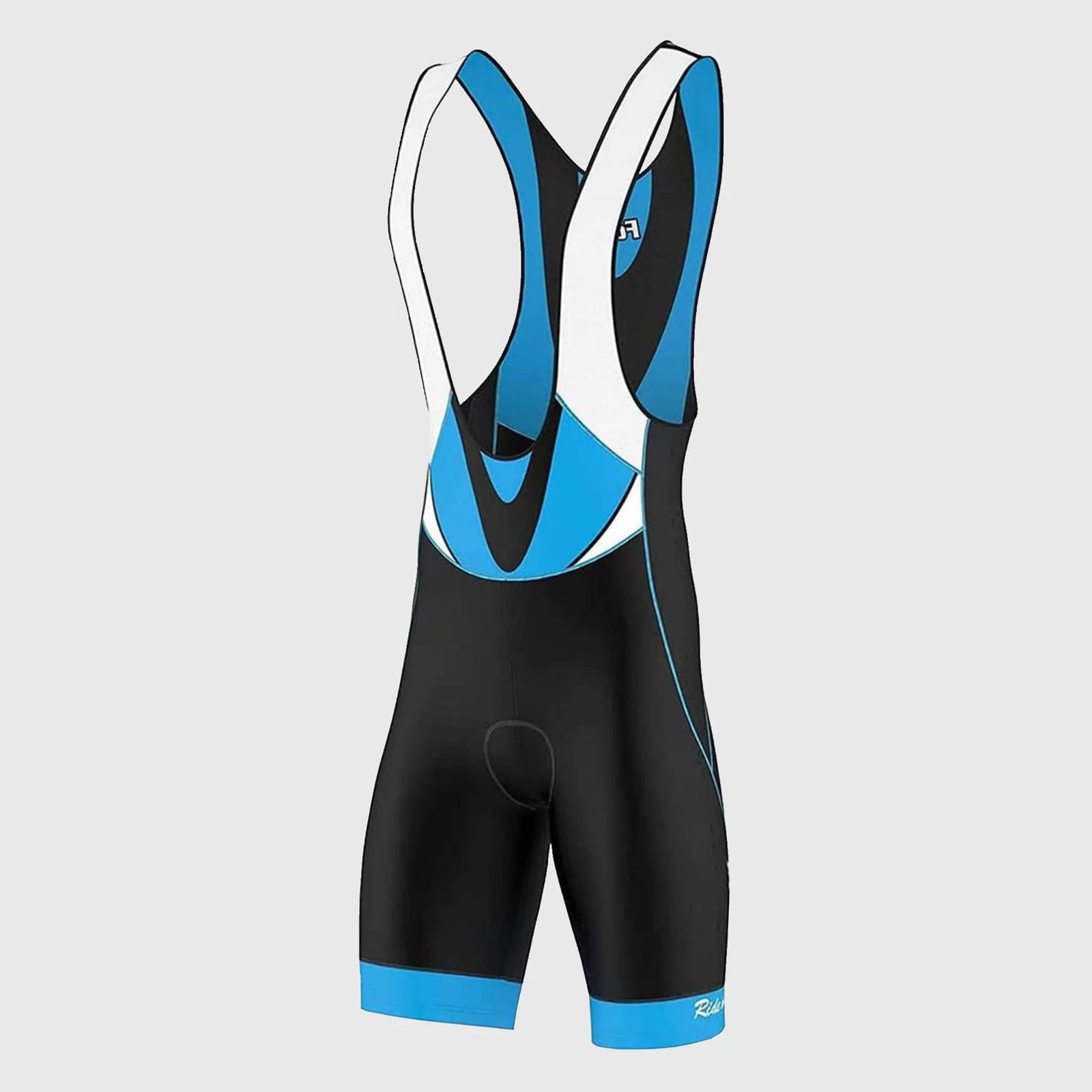 Fdx Mens Black & Blue Gel Padded Cycling Bib Shorts For Summer Best Outdoor Road Bike Short Length Bib - Velocity