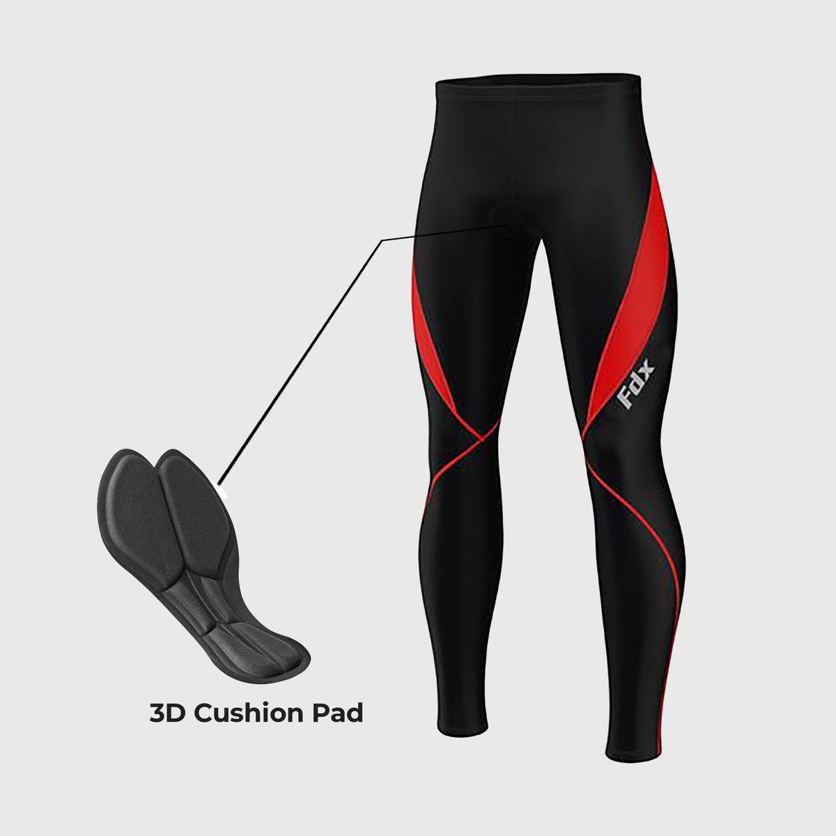 Fdx Viper Men's & Boy's Red Thermal Padded Cycling Tights