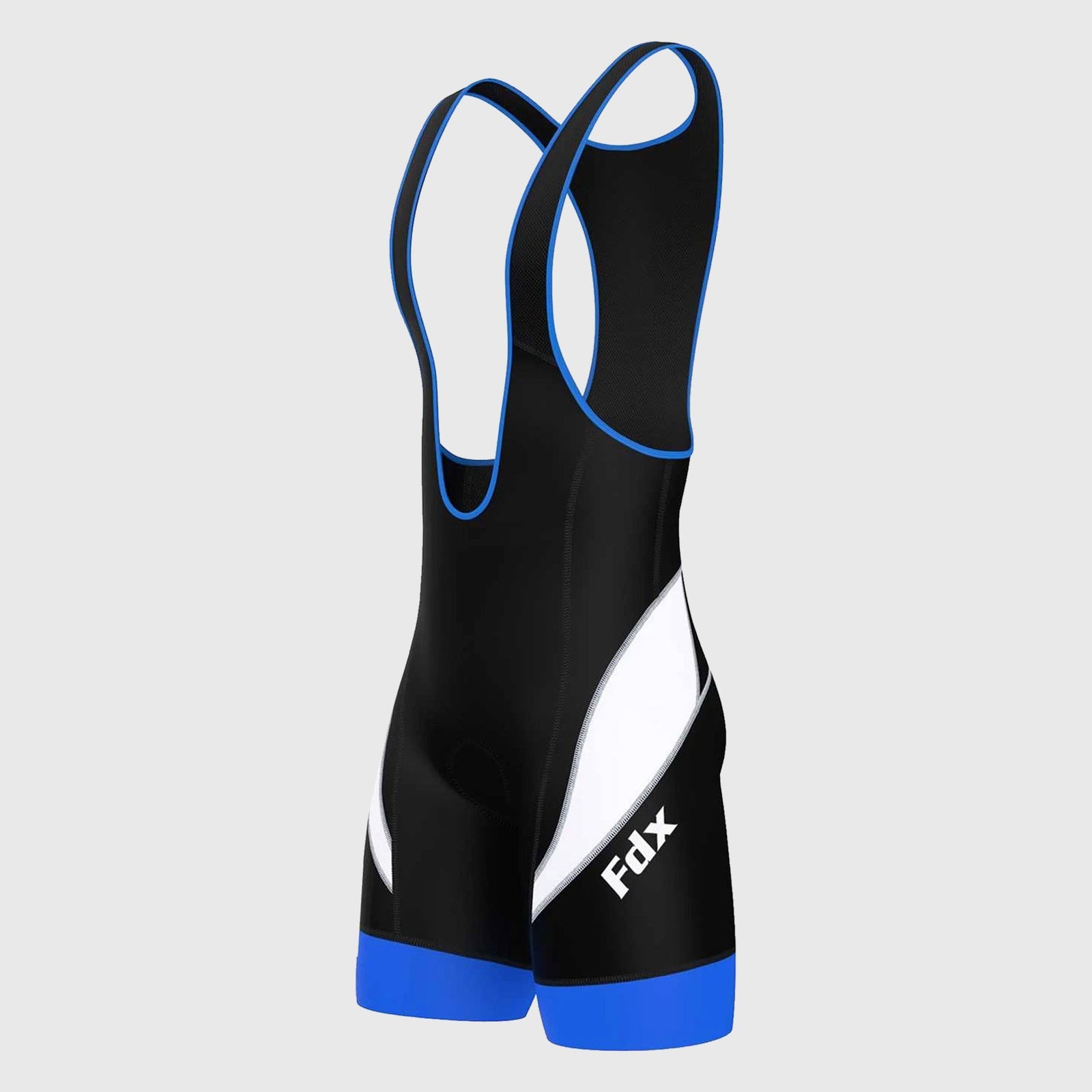 Fdx Mens Black & Blue Gel Padded Cycling Bib Shorts For Summer Best Outdoor Road Bike Short Length Bib - Windsor